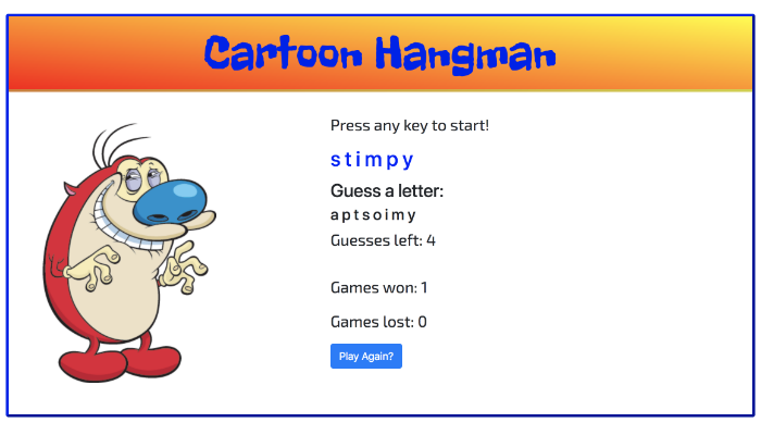 Responsive image Hangman game