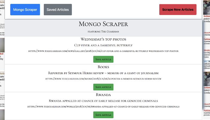 Responsive image Mongo Scraper app